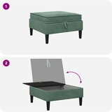 Stolić za sofu s pohranom Morska zelena Baršun | shoptok.hr