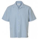 Selected Srajce s kratkimi rokavi Noos RlxClay Linen Shirt - Dusty Blue/White Modra Cene