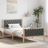 vidaXL Konstrukcija postelje z vzglavjem Temno siva 100 x 200 cm blago | Shoptok.si