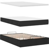 vidaXL Otomanski posteljni okvir z vzmetnico črn 120x190 cm um. usnje | Shoptok.si