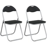  Sklopiva stolica 2 pcs Crna i Siva 48 x 43 5 x 81 cm Lažna koža - Crna i siva 2 | shoptok.hr