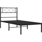  Metalni okvir za krevet s uzglavljem crni 90x190 cm | shoptok.hr