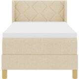  Postelja z vzmetnico z vzmetnico krema 200 x 80 cm Poliester, (5000127404) | Shoptok.si