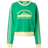 Adidas Sweater majica svijetložuta / zelena