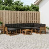  Set vanjskih sofa 9 pcs Prirodna i crna | Eponuda.ba