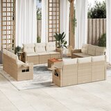 vidaXL 13-dijelni set vrtnih sofa s jastucima poliratan Bež | shoptok.hr