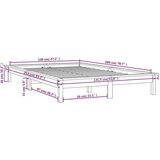  Za krevet sivi 120 x 200 cm od masivne borovine | shoptok.hr