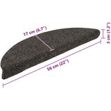  Prostirke za stepenice, samoljepljive, 20 kom 56x17x3 cm, antracit, poluokrugle | shoptok.hr