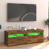 TV ormarić s LED svjetlima boja dimljenog hrasta 120x35x40 cm | Eponuda.com