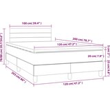  Krevet s oprugama i madracem tamnosmeđi 120 x 200 cm od tkanine | shoptok.hr