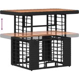  Vrtni set za objed 3 pcs Crna i Siva Poli Ratan i Drvo Akacije | shoptok.hr