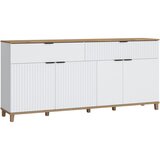 Mömax komoda plissee, bela, barva hrasta | Shoptok.si