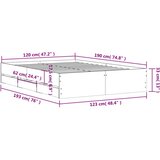 vidaXL Posteljni okvir s predali sonoma hrast 120x190cm inženirski les | Shoptok.si