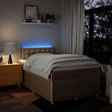 vidaXL Box spring postelja z vzmetnico krem 120x190 cm blago, (21310314) | Shoptok.si