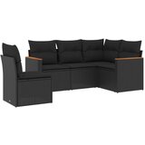 Maison Chic Seti vrtnega pohištva - Vrtna garnitura - Vrtni pohištvo set 5-delna z blazinami črn poli ratan, (21819589) | Shoptok.si