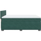vidaXL Box spring postelja z vzmetnico temno zelena 140x200 cm žamet | Shoptok.si