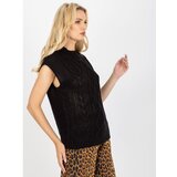 Fashion Hunters Black, knitted vest with braids from SUBLEVEL | Shoptok.si