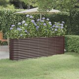 vidaXL Visoka greda iz prašno premazanega jekla 224x40x68 cm rjava | Shoptok.si
