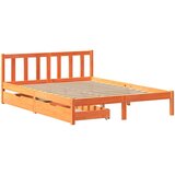 vidaXL Posteljni okvir s predali voščeno rjav 120x200 cm borovina, (21303435) Cene