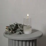 bijela led svijeća u flamme float staklu, visina 17,5 cm