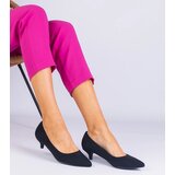 Gemre Reimona Black Eco-Suede Low Stiletto Heels | ePonuda.com