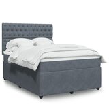 Maison Chic Box spring postelja - Vzmetna postelja z vzmetnico temno siva 140x200 cm žamet SL23607, (21891226) | Shoptok.si