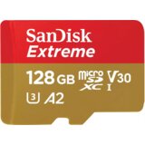 San Disk microSDXC memorijska kartica Extreme 128GB, do 190MB/s, A2, SD adapter Cijene