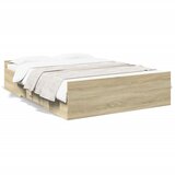 vidaXL Posteljni okvir s predali sonoma hrast 140x190cm inženirski les Cene