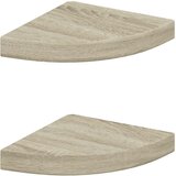  Plutajuće kutne police 2 kom boja hrasta 25 x 25 x 3,8 cm MDF | shoptok.hr