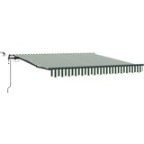 vidaXL Avtomatska retraktibilna tenda z LED zeleno in belo 350x250 cm, (22150245) Cene