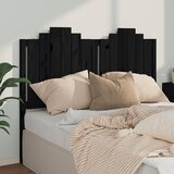 Uzglavlje za krevet crno 146 x 4 x 110 cm od masivne borovine | shoptok.hr