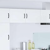 vidaXL Stenska kuhinjska omarica s polico 2 pcs Visok sijaj bela | Shoptok.si