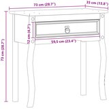  Konzolni stol Bijelo 73 x 35 x 73 cm Čvrsto borovo drvo | shoptok.hr