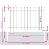  Ograda za vrt s šiljastim vrhom Siva 13 6x0 8 m Čelik | shoptok.hr