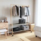 vidaXL Stalak za odjeću s policama i kotačima 132x45,5x155,5cm bambusa | shoptok.hr
