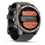 Garmin multisport GPS sat fēnix 8 Pro 51 mm AMOLED Sapphire, titanij, grafitno/crni silikonski remen | shoptok.hr