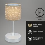 BRILO LED prigušiva punjiva stona lampa LOLE LED/3W/5V IP44 srebrna | Eponuda.com