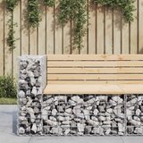 The Living Store Vrtna gabionska klop 92x71x65,5 cm trdna borovina - Vrtna Klop, (21463652) Cene