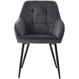 Unique Furniture Sivi žametni jedilni stoli z nasloni za roke v kompletu 2 ks Nolan Square – | Shoptok.si
