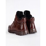 Shelvt Men's brown winter ankle boots insulated | Shoptok.si