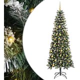  Umjetno božićno drvce Zelena 210 cm PVC plastika i čelik - 210 cm s LED-ima i zlatnim/brončanim lopticama | shoptok.hr