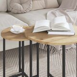  Set pomoćnih stolića 2 pcs Umjetnički hrast i crna | shoptok.hr