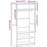 Ormarić Crni hrast 100 x 50 x 200 cm Konstruirano drvo | shoptok.hr