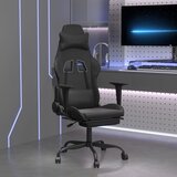  Igraća stolica od umjetne kože s osloncem za noge Crna | shoptok.hr