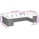  10-dijelni set vrtnih sofa od poliratana s jastucima smeđi | shoptok.hr