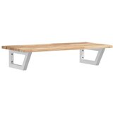  Zidna polica za umivaonik od čelika i masivnog bagremovog drva Smeđa 100 x 40 x 2 cm | shoptok.hr