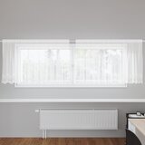 vidaXL Čipkasta zavjesa sa zavjesama Cvjetni Bijela 300 x 80 cm Poliester Cijene