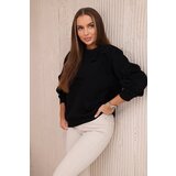 Kesi Insulated cotton sweatshirt with decorative bows black | shoptok.hr
