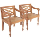 vidaXL Batavia stoli 2 kosa svetlo rjavi trden mahagonij, (20944736) | Shoptok.si