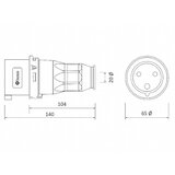  utikač uko-uto bemis IP44 16A 2P+E 220V BC1-1403-2011 | Eponuda.com